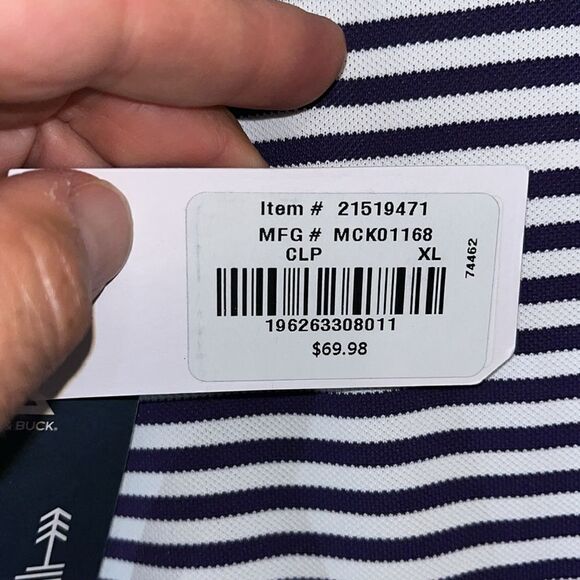 New $70 Northwestern Wildcats University SS Stripe Golf Polo Shirt XL NWT - Picture 3 of 5